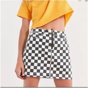 BDG Checkered Denim Mini Skirt || URBAN OUTFITTERS